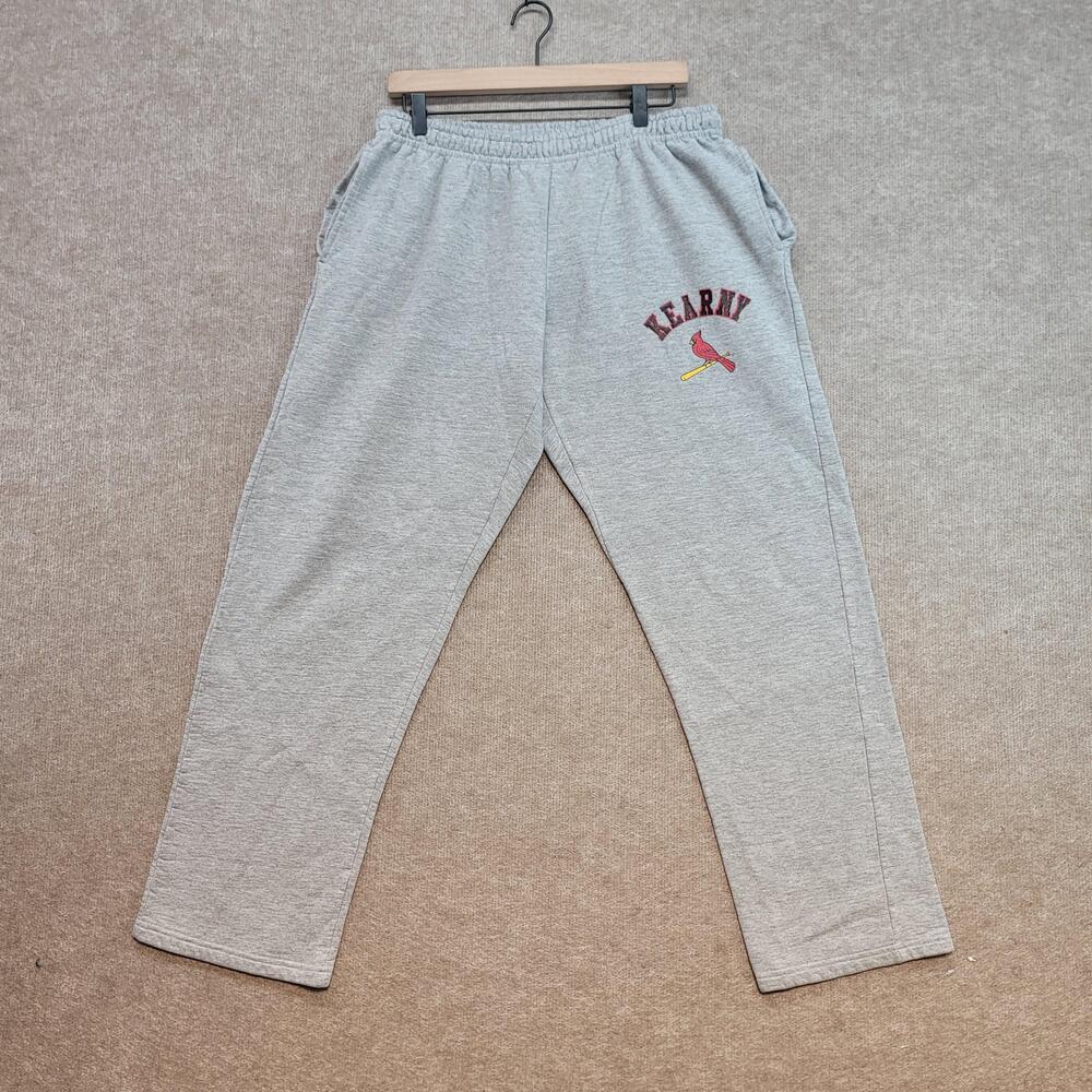 Gildan Sweatpants Mens L Gray Kearny Cardinals Fleece Elastic Waist Pockets